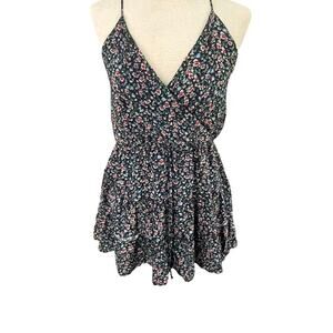 Blue Lemon Floral Size Large Floral Flounce Dress Ruffle Feminine